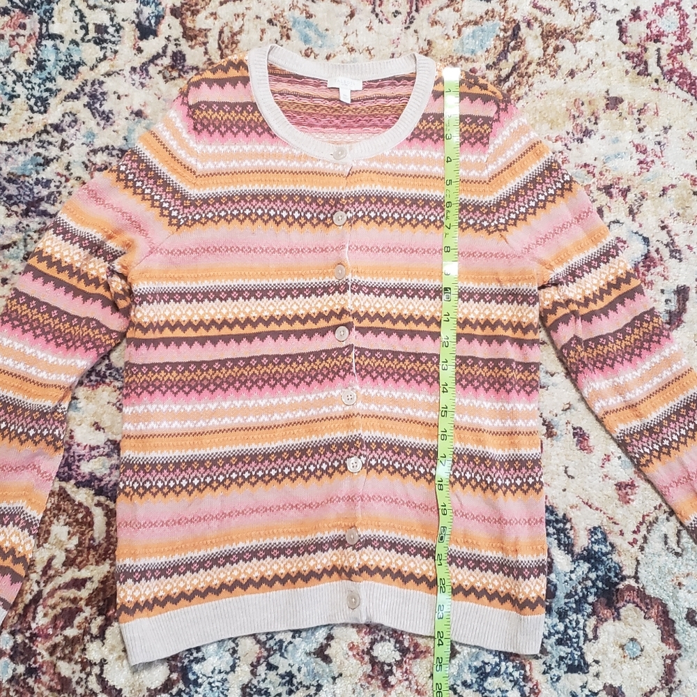 Talbots Fair Isle Cardigan Size Medium Petite - Picture 10 of 10